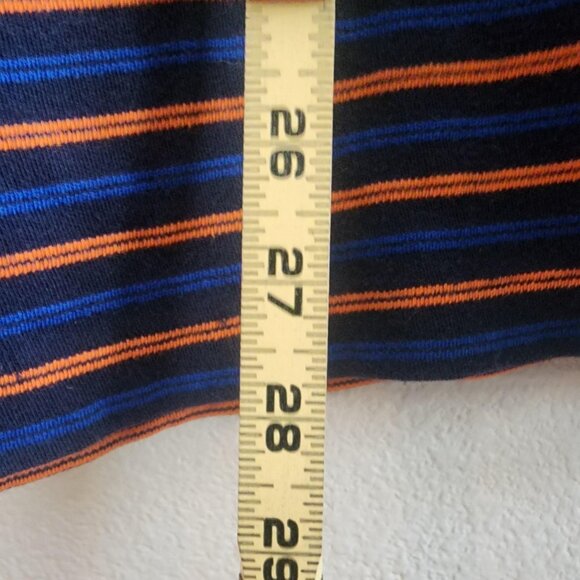 Polo Sport Ralph Lauren Polo Shirt Mens Small Navy Blue Orange Striped Flag - Picture 9 of 10